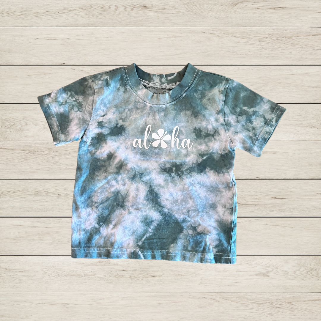 'Aloha' with flower kids t-shirt size 12-18 months
